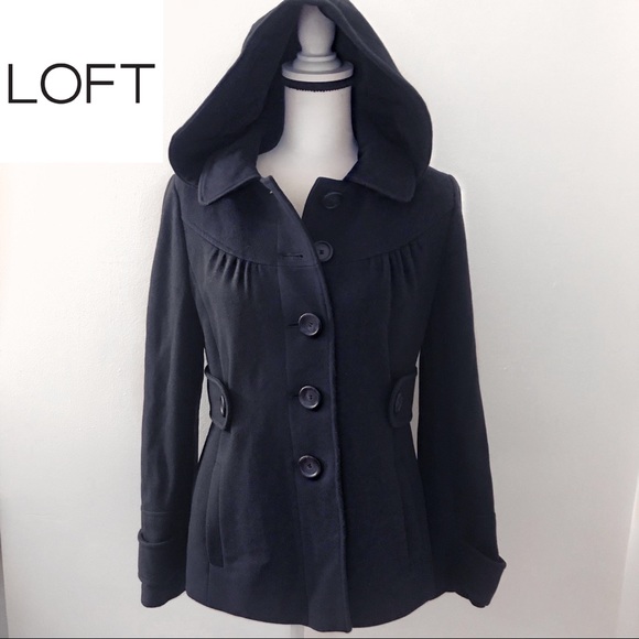 LOFT Jackets & Blazers - LOFT Navy virgin wool Paddington Coat EUC size 6